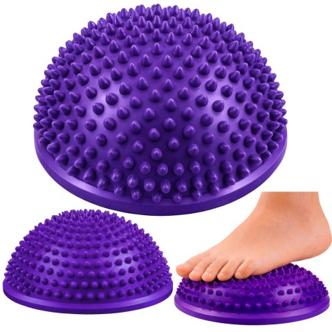 Półkula Sensoryczna Do Masażu Ćwiczeń Równowagi Fioletowa 16 cm LEAN