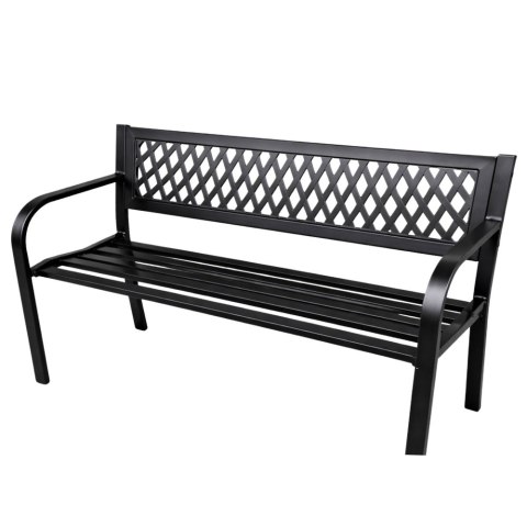 Ławka Ogrodowa Parkowa Taras Ogród Metalowa Oparcie Czarna 120 cm LEAN