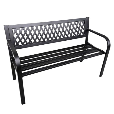 Ławka Ogrodowa Parkowa Taras Ogród Metalowa Oparcie Czarna 120 cm LEAN