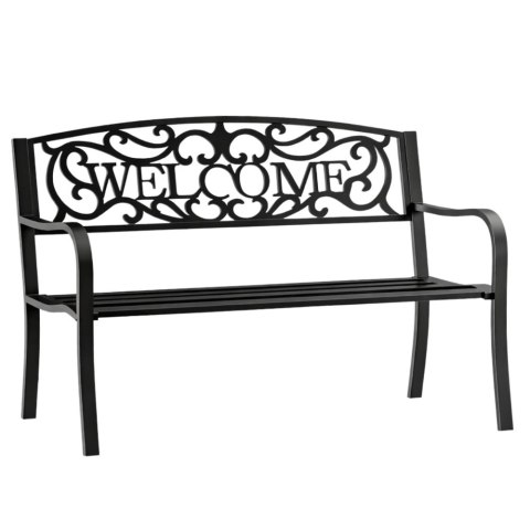 Ławka Ogrodowa Taras Ogród Park Metalowa Oparcie WELCOME Czarna 127 cm LEAN