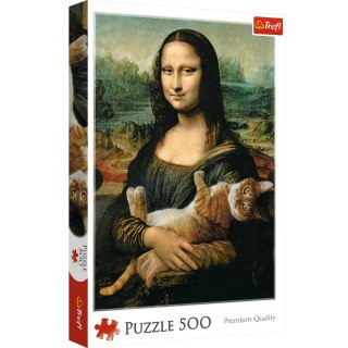 Puzzle - 500 - Mona Lisa i kot Mruczek - Trefl 37294 Trefl Puzzle