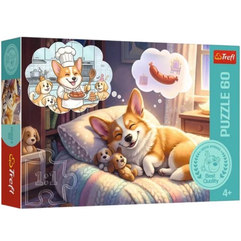 Puzzle - 60 - Corgi w krainie snów - Trefl 17434 Trefl Puzzle