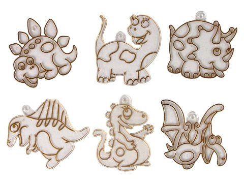 Zestaw Kreatywny Witraże Okno Zastygająca Farba Dinozaury 3D LEAN Toys