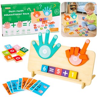 Drewniana Układanka Matematyczna Nauka Liczenia na Palcach Działania Karty LEAN Toys