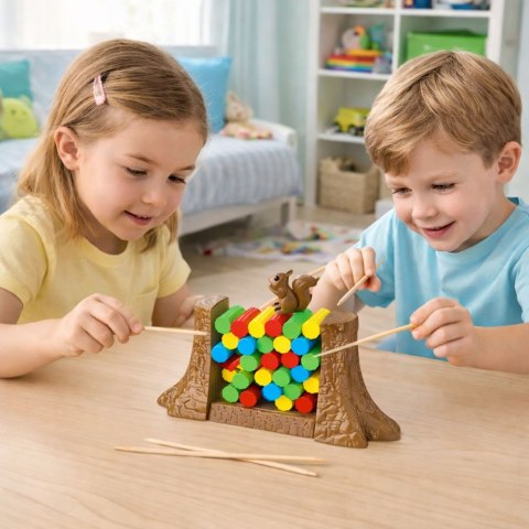 Gra Zręcznościowa Rodzinna Edukacyjna Ratuj Wiewiórkę Tarcza Losująca LEAN Toys