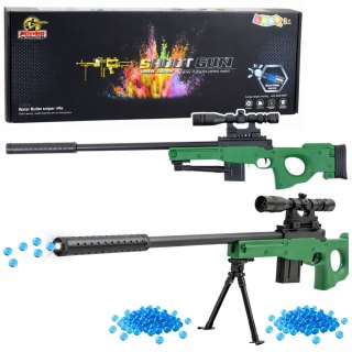 Karabin Snajperski Na Kulki Hydrożelowe Luneta Tłumik Dwójnóg LEAN Toys