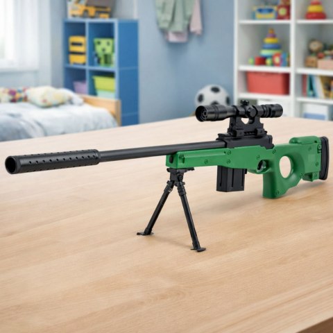 Karabin Snajperski Na Kulki Hydrożelowe Luneta Tłumik Dwójnóg LEAN Toys