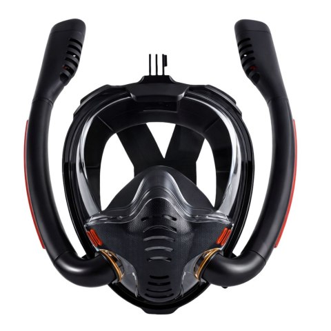 Maska Do Snorkelingu Nurkowania Pełnotwarzowa AntiFog DryTop Czarna L/XL LEAN Toys
