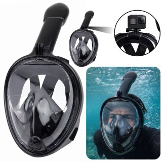 Maska Do Snorkelingu Nurkowania Pełnotwarzowa System AntiFog Czarna L/XL LEAN Toys
