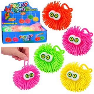 Piłka Z Oczami Gniotek Sensoryczny Do Odbijania Świecąca LED Mix Kolor LEAN TOYS