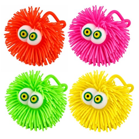 Piłka Z Oczami Gniotek Sensoryczny Do Odbijania Świecąca LED Mix Kolor LEAN TOYS