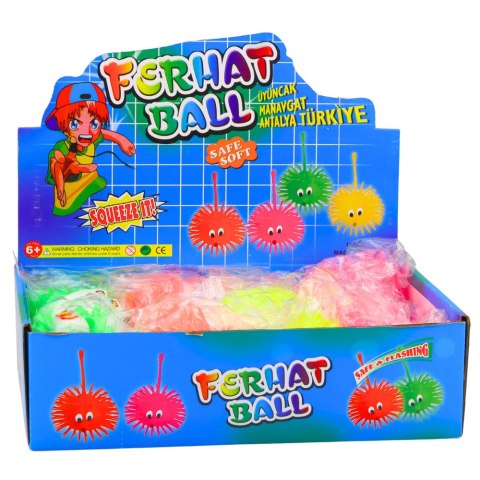 Piłka Z Oczami Gniotek Sensoryczny Do Odbijania Świecąca LED Mix Kolor LEAN TOYS