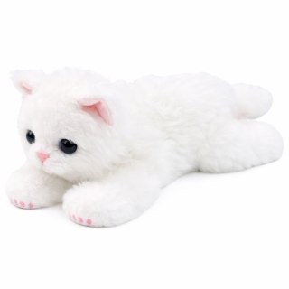 Pluszowa Maskotka Przytulanka Kotek Leżący Biały 38 cm LEAN Toys