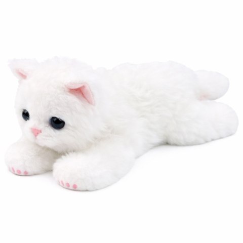 Pluszowa Maskotka Przytulanka Kotek Leżący Biały 38 cm LEAN Toys