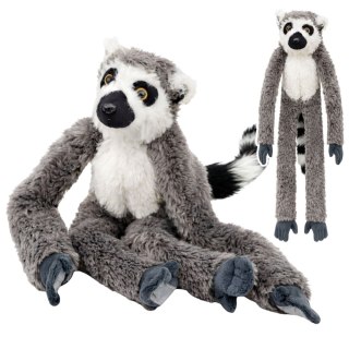 Pluszowa Maskotka Przytulanka Lemur Z Rzepami Do Zawieszenia Szary 35cm LEAN Toys