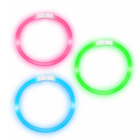 Bransoletki Opaski Fluorescencyjne Świecące W Ciemności Neon Stick 3 szt. LEAN TOYS
