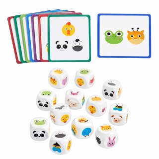 Gra Edukacyjna Dla Dzieci Dopasuj Zwierzątka Kostki Drewniane Karty LEAN Toys