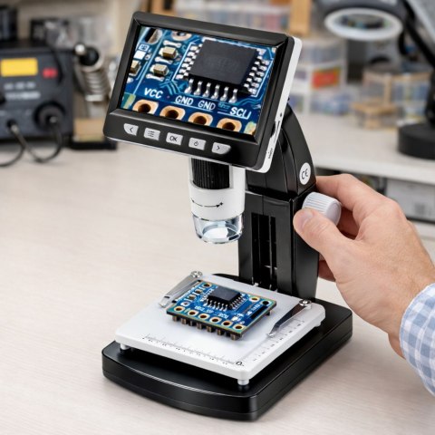 Mikroskop Cyfrowy Edukacyjny Ekran 4,3 Cala LCD USB LED Powiększenie 1000x LEAN Toys