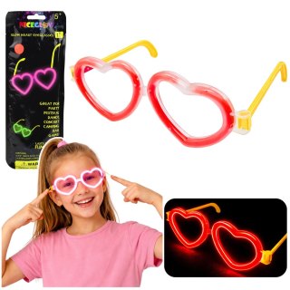Okulary Fluorescencyjne Serca Świecące W Ciemności Stick Neon Czerwone LEAN TOYS
