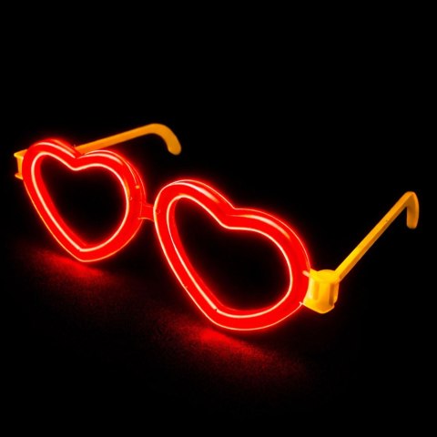 Okulary Fluorescencyjne Serca Świecące W Ciemności Stick Neon Czerwone LEAN TOYS