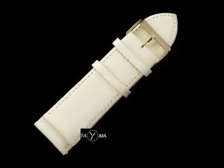Pasek skórzany do zegarka - beżowy/złoty - 24mm Inny