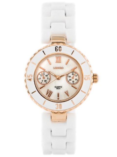 ZEGAREK DAMSKI LONGBO - white/gold (zx610a) Inny