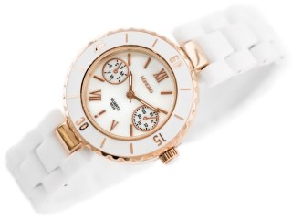 ZEGAREK DAMSKI LONGBO - white/gold (zx610a) Inny