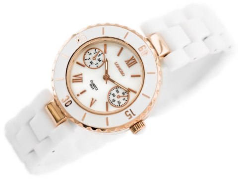 ZEGAREK DAMSKI LONGBO - white/gold (zx610a) Inny
