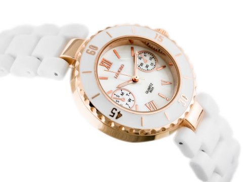ZEGAREK DAMSKI LONGBO - white/gold (zx610a) Inny