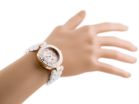 ZEGAREK DAMSKI LONGBO - white/gold (zx610a) Inny