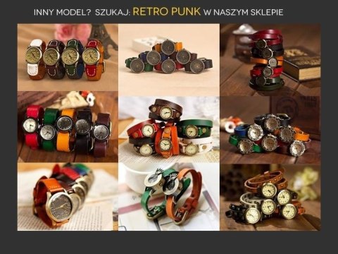 ZEGAREK DAMSKI TAYMA - RETRO PUNK 27 -czerwony (zx583a) Inny