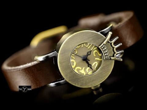ZEGAREK DAMSKI TAYMA - RETRO PUNK 28 - brąz (zx585d) Inny