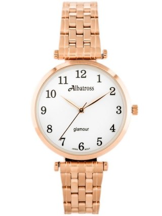 ZEGAREK DAMSKI ALBATROSS Glamour ABBB97 (za537c) rose gold/white Albatross