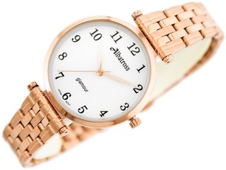 ZEGAREK DAMSKI ALBATROSS Glamour ABBB97 (za537c) rose gold/white Albatross