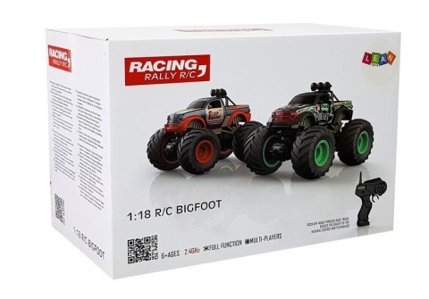 Auto Terenowe Duże Koła Bigfoot Zdalnie Sterowany 2.4G 1:18 Żółty LEAN Toys