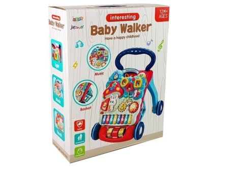 Chodzik Pchacz Zwierzątka Liczby Figury Pianinko Dźwięk LEAN Toys