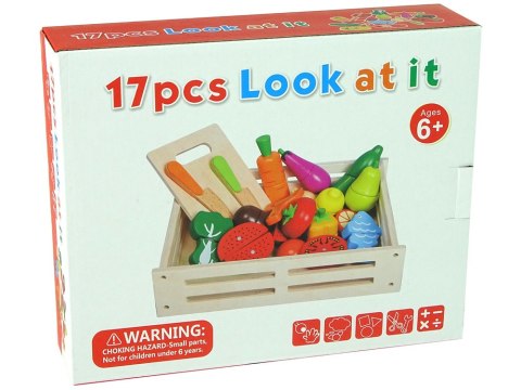 Owoce Warzywa Drewniane w Skrzyni Na Magnes Kuchnia LEAN Toys