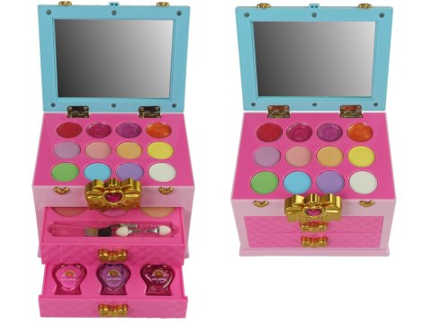 Zestaw Piękności Makijaż Toaletka Szkatułka Różowa Kokardka LEAN Toys