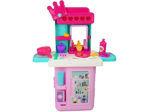 Zestaw Piękności Toaletka w Walizce Korona Akcesoria Do Makijażu Różowa LEAN Toys