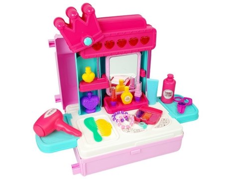 Zestaw Piękności Toaletka w Walizce Korona Akcesoria Do Makijażu Różowa LEAN Toys