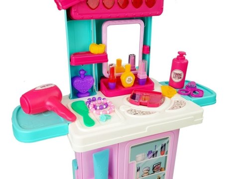 Zestaw Piękności Toaletka w Walizce Korona Akcesoria Do Makijażu Różowa LEAN Toys