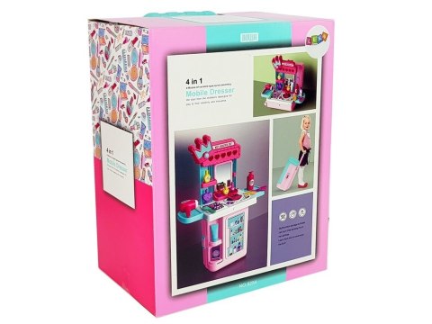 Zestaw Piękności Toaletka w Walizce Korona Akcesoria Do Makijażu Różowa LEAN Toys