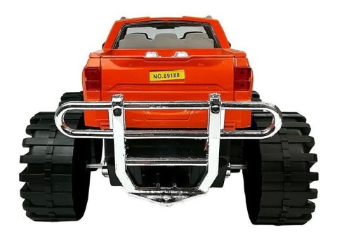 Zestaw Pojazdów Czerwony Monster Truck Czarne BMW Laweta 58 cm LEAN Toys