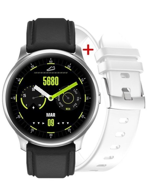SMARTWATCH MĘSKI G. Rossi G.RSWSF1-3C1-1 silver/black + dodatkowy PASEK (sg003a) G. Rossi