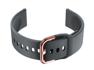 Pasek gumowy do smartwatch U01 - ciemny szary/r.gold - 18mm Pacific