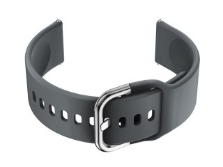 Pasek gumowy do smartwatch U01 - ciemny szary/srebrny - 18mm Pacific