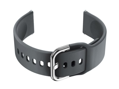 Pasek gumowy do smartwatch U01 - ciemny szary/srebrny - 18mm Pacific