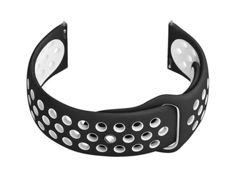 Pasek gumowy do smartwatch U11 - czarny/biały - 20mm Pacific