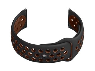 Pasek gumowy do smartwatch U11 - czarny/brązowy - 20mm Pacific