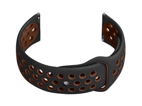 Pasek gumowy do smartwatch U11 - czarny/brązowy - 20mm Pacific